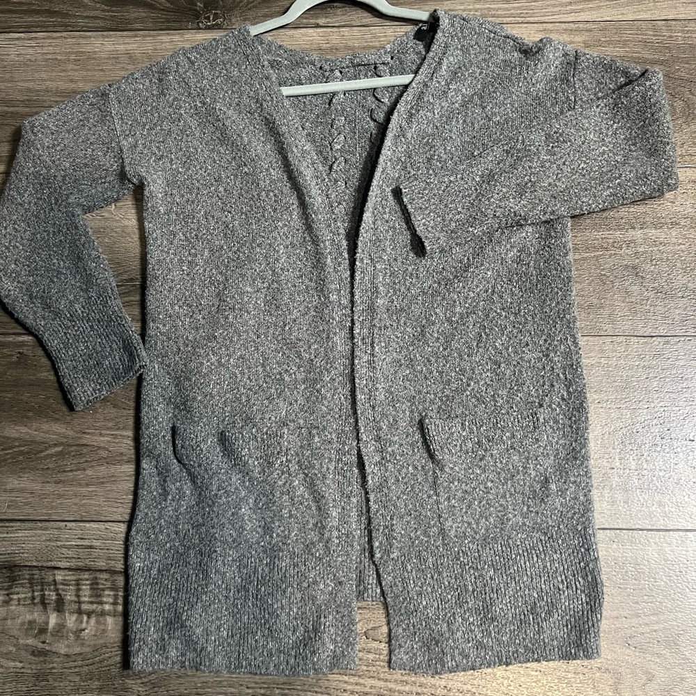 a.n.a cardigan sweater with pocket and braided detail